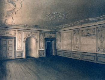 Vilhelm Hammershoi : La Grande Salle du Manoir de Lindegaarden